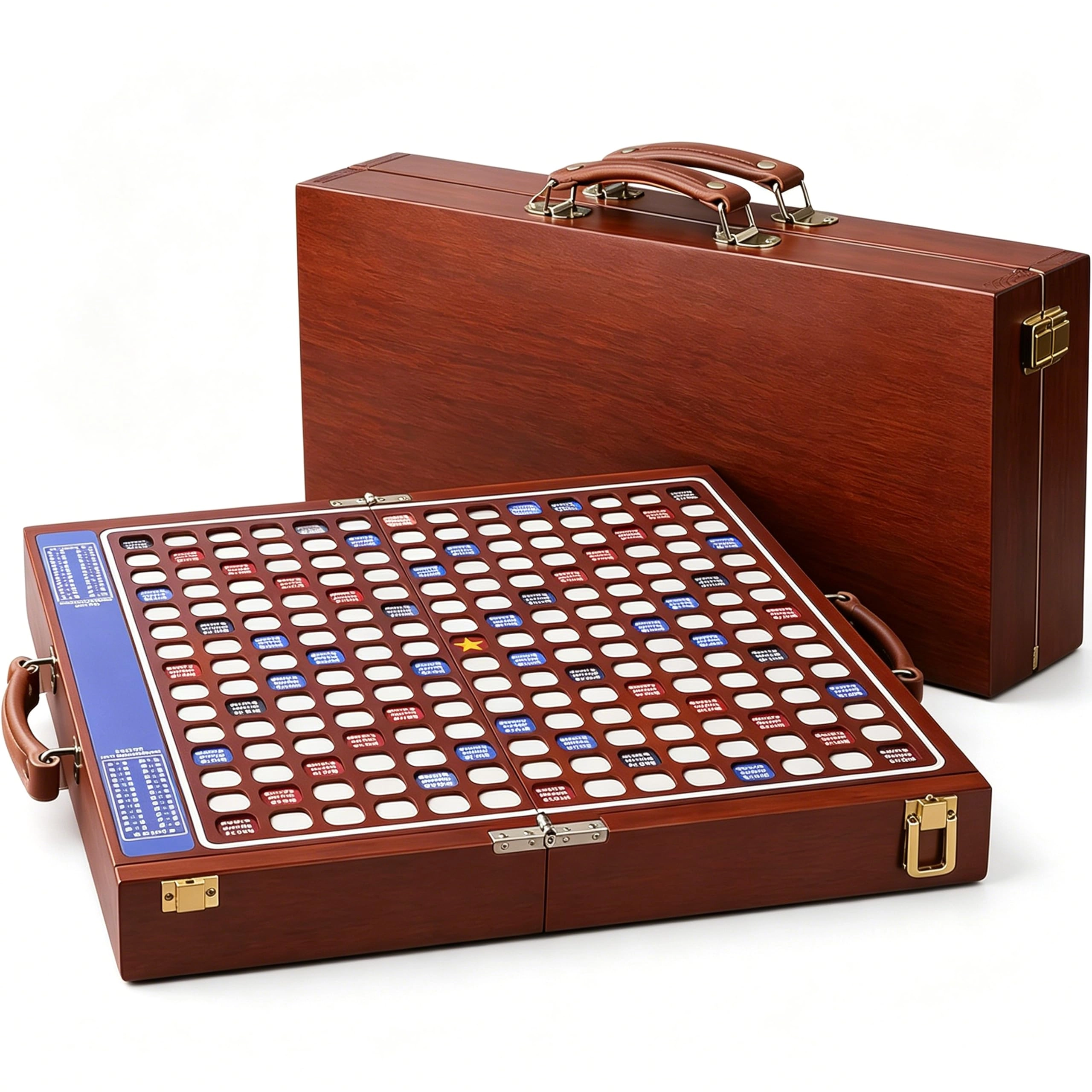 FixOasis Travel Scrabble - Solid Wood Rotatable Foldable