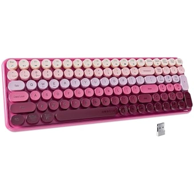 Ergonomic Wireless Rechargeable Bluetooth Keyboard - Wired/Wireless