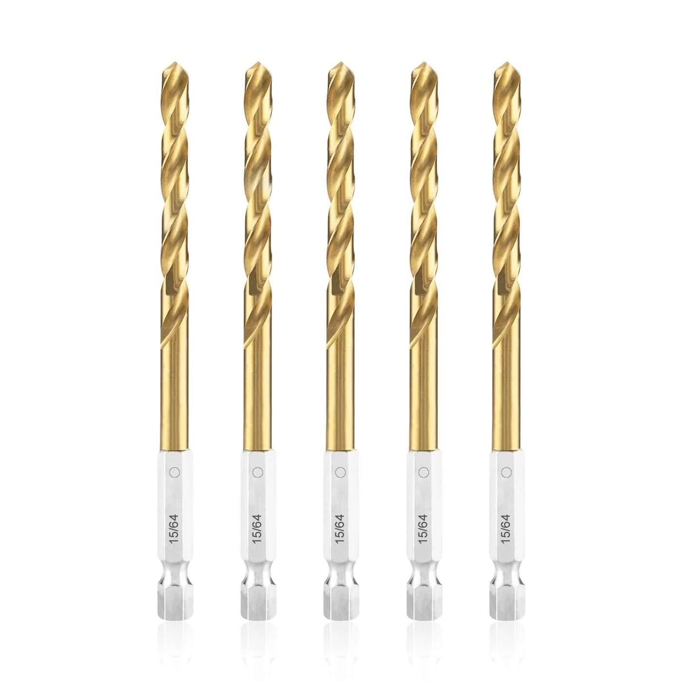 amoolo 15/64 Twist Drill Bit Set - Titanium Hss 5Pcs