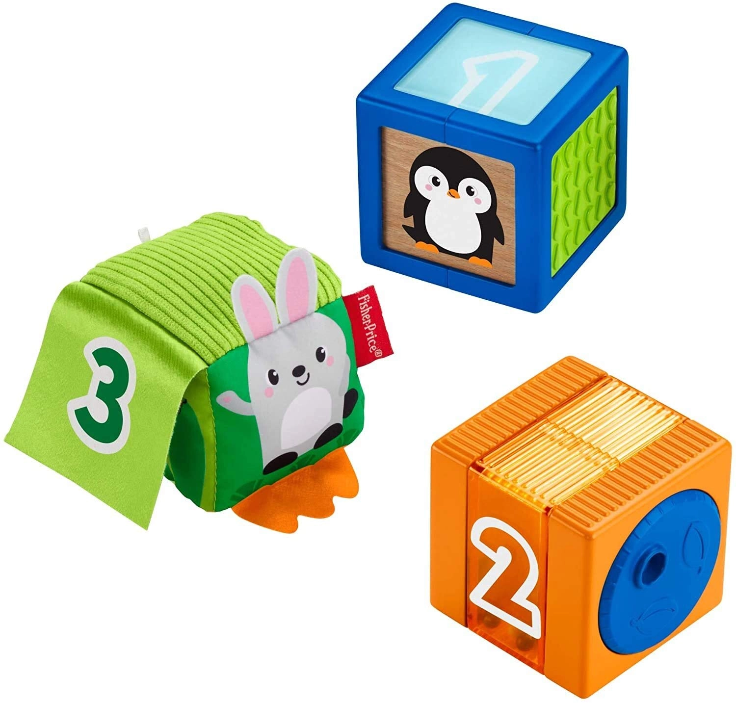 Fisher-Price Colorful Animals Sensory Blocks - 6 months and up 3 pieces
