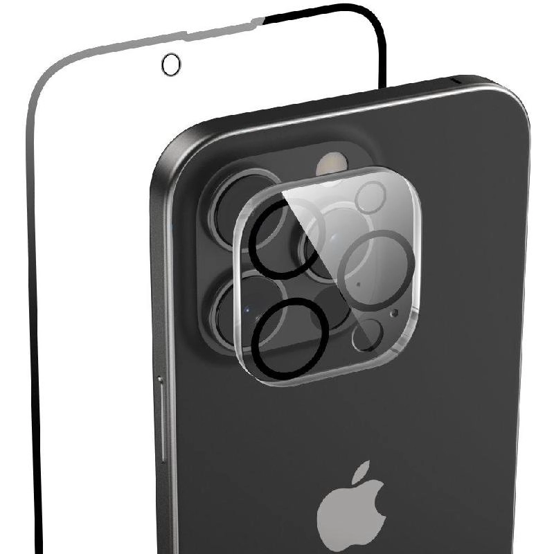 Clear Tempered Glass Screen Protector + Camera Lens Protector for iPhone 16 Pro