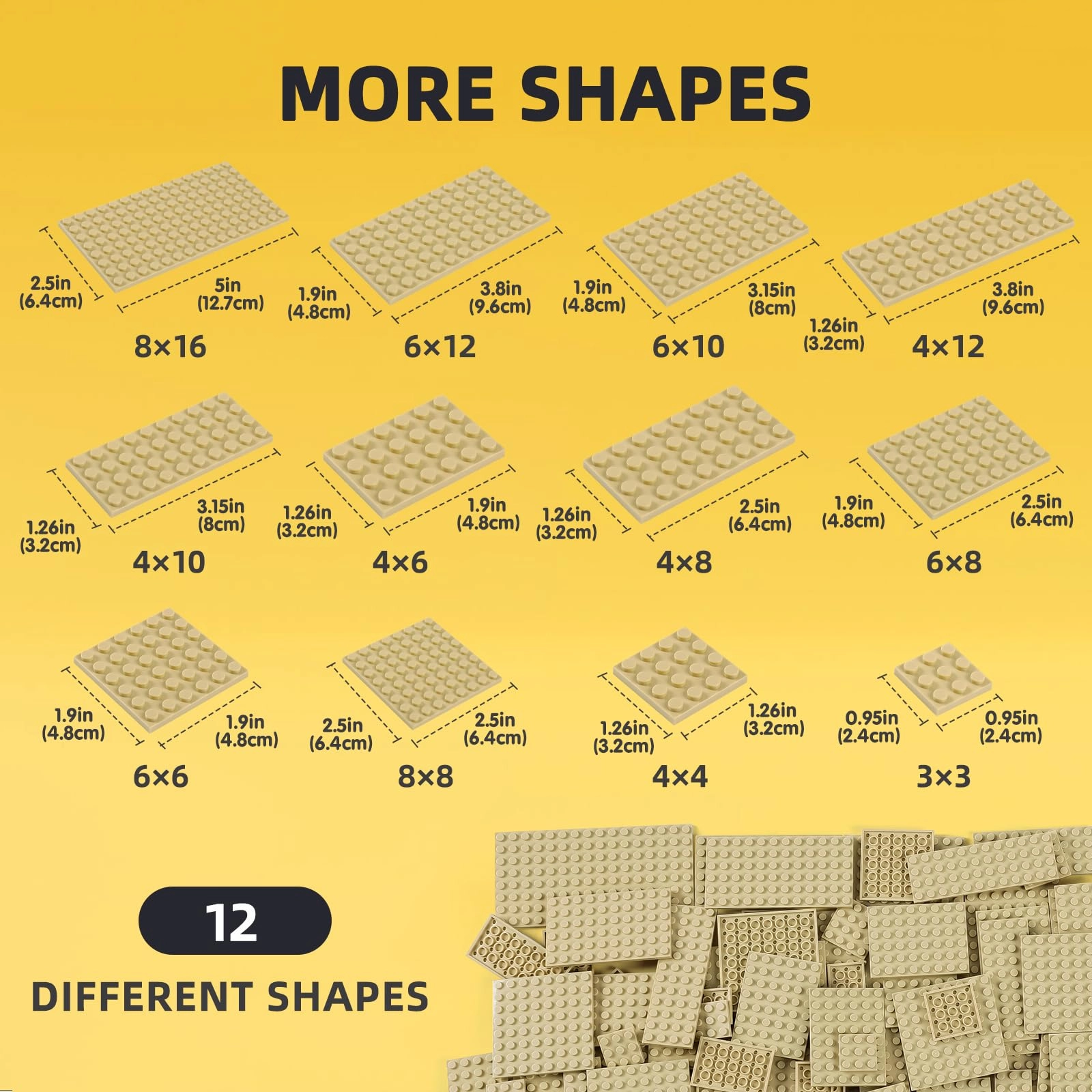 Small Building Plates - Plastic Small Flat Baseplates 150