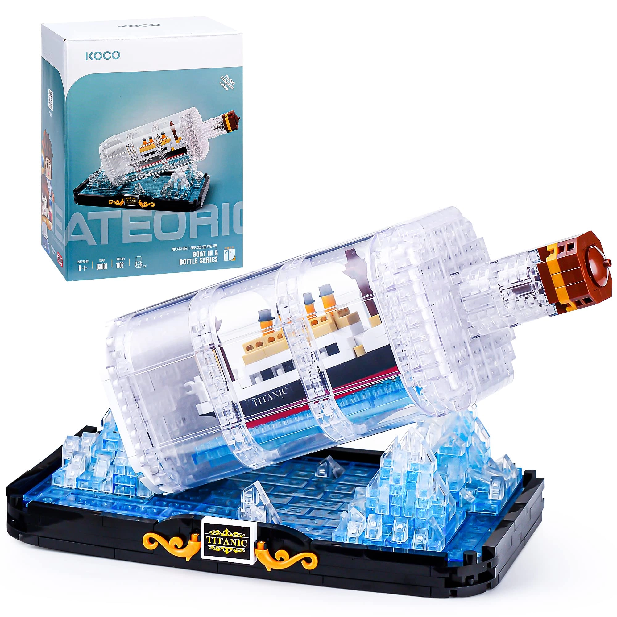 Vziimo Titanic Ship in a Bottle - Micro Mini