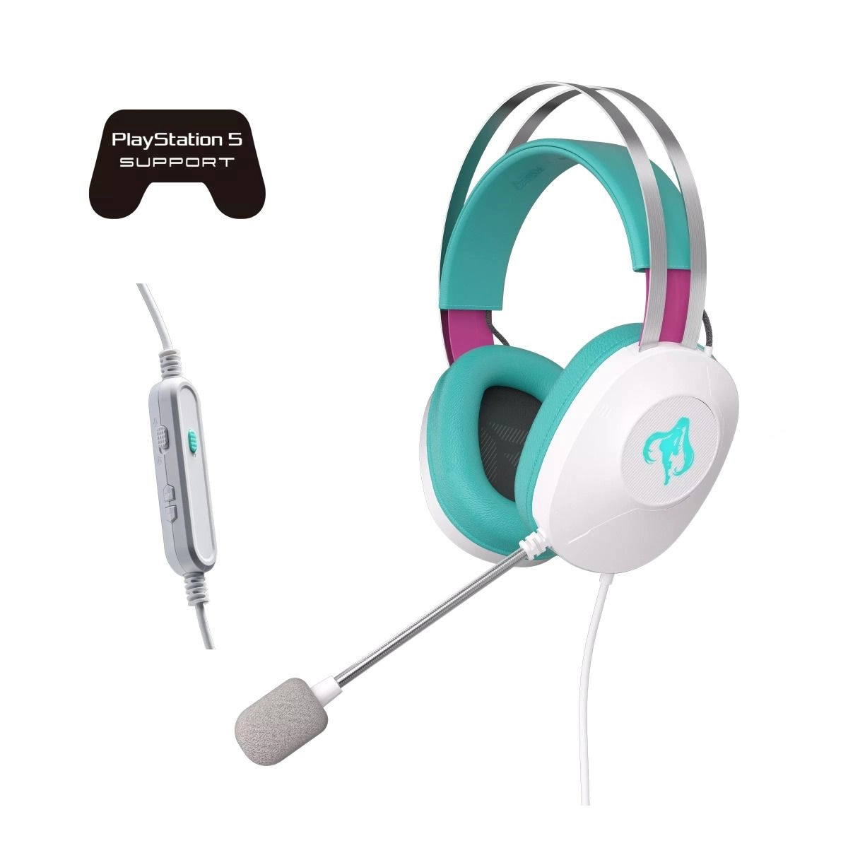 TUF Gaming x Hatsune Miku Headset - USB Type-A + TUF Gaming x Hatsune Miku Mouse - Tri-mode + Mouse Pad - 260 x 360 mm + Keyboard - 97-key