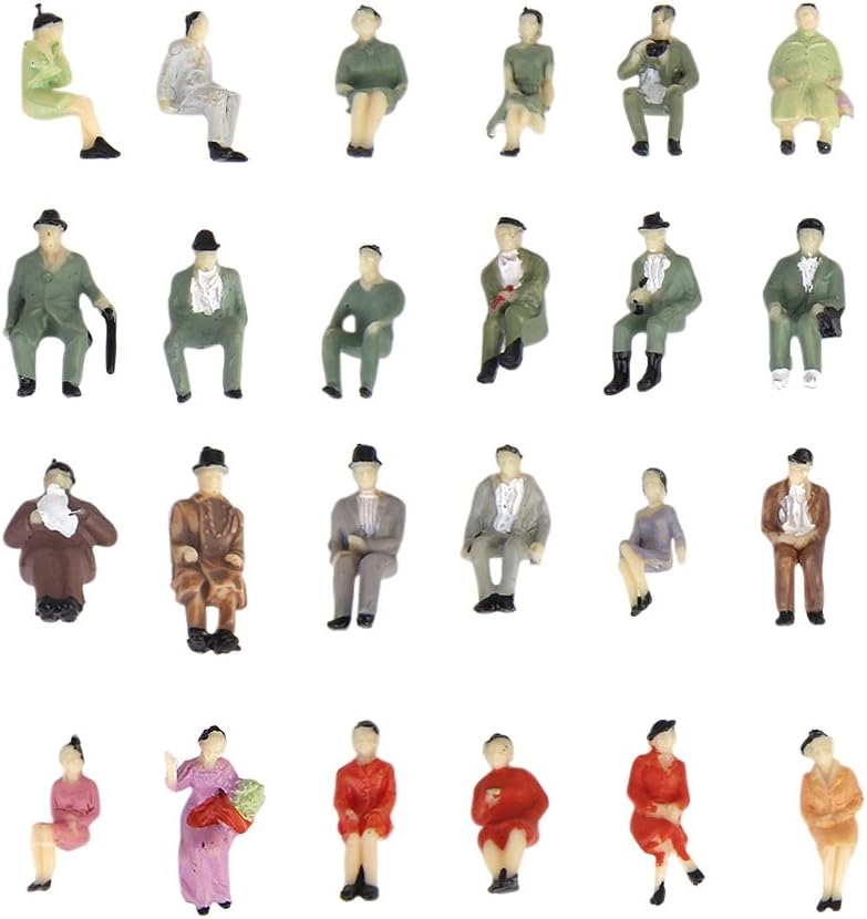 klarako Seated People Passangers Figures - 24pcs HO Scale 1:87