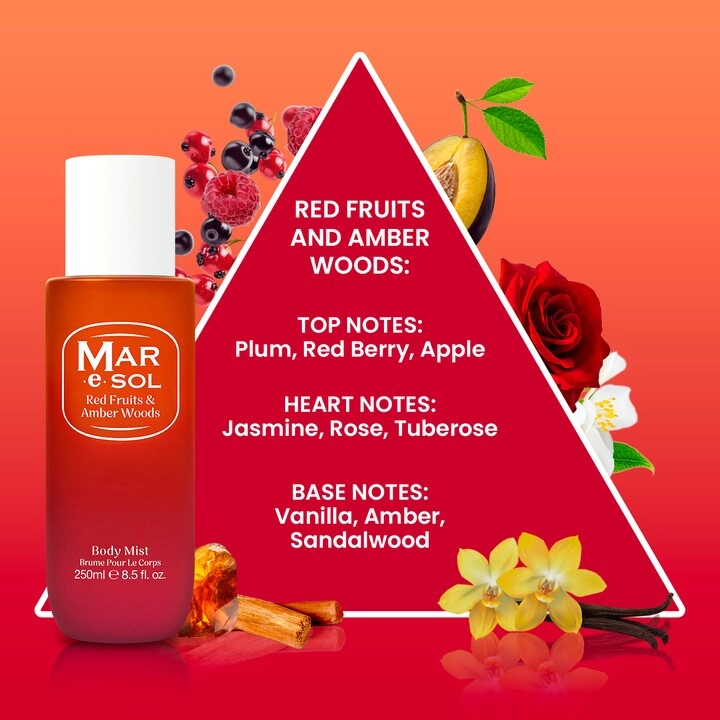 Body Mist Spray - 250 ml Red Fruits & Amber Woods