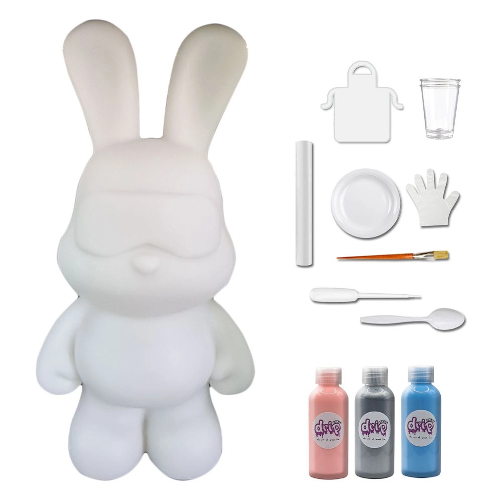 Cool Bunny Acrylic Flow Paint Kit - 9 inch / 23 cm Light-Blue Dark-Purple Orange