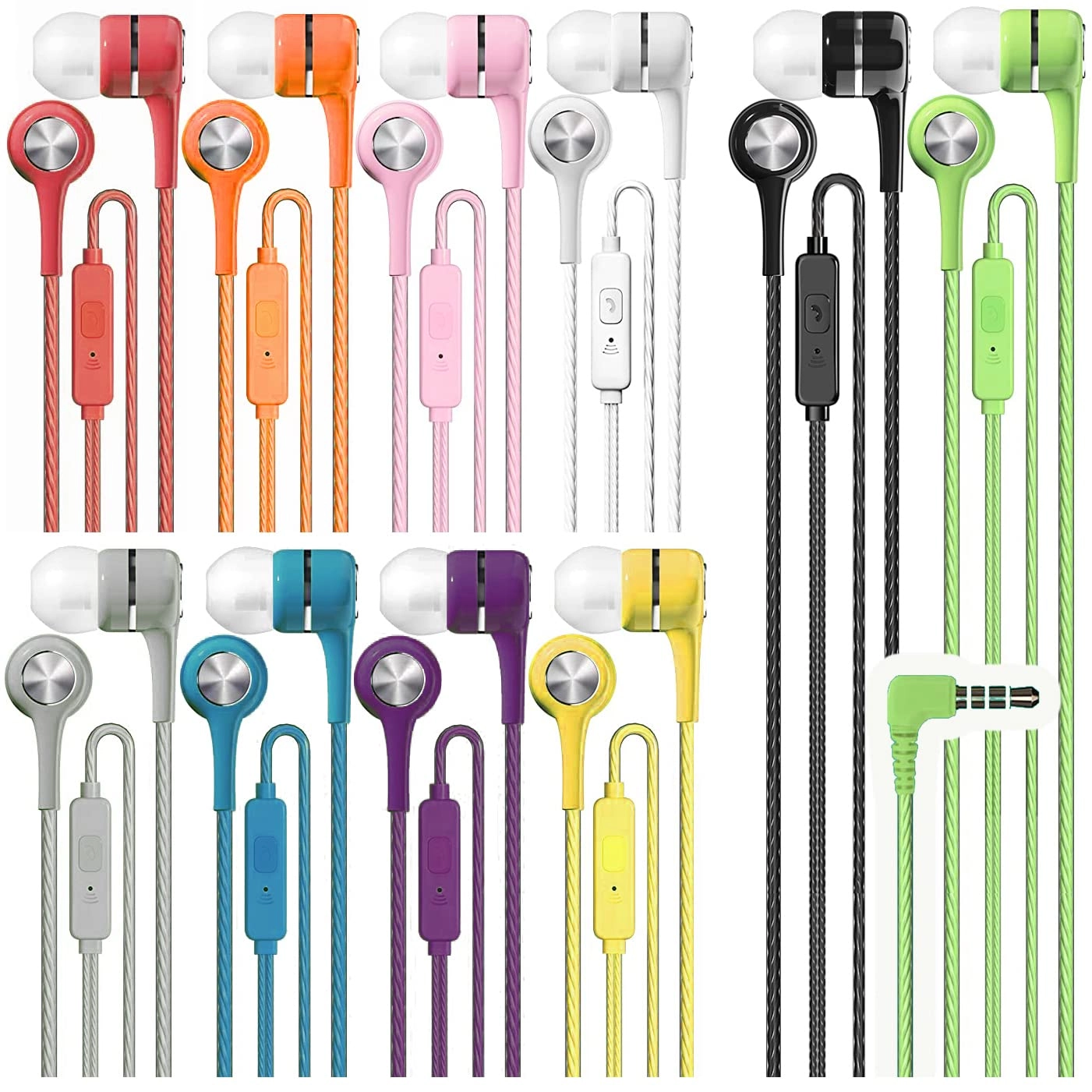 Maeline 63 Wired Earbud 10 Pack