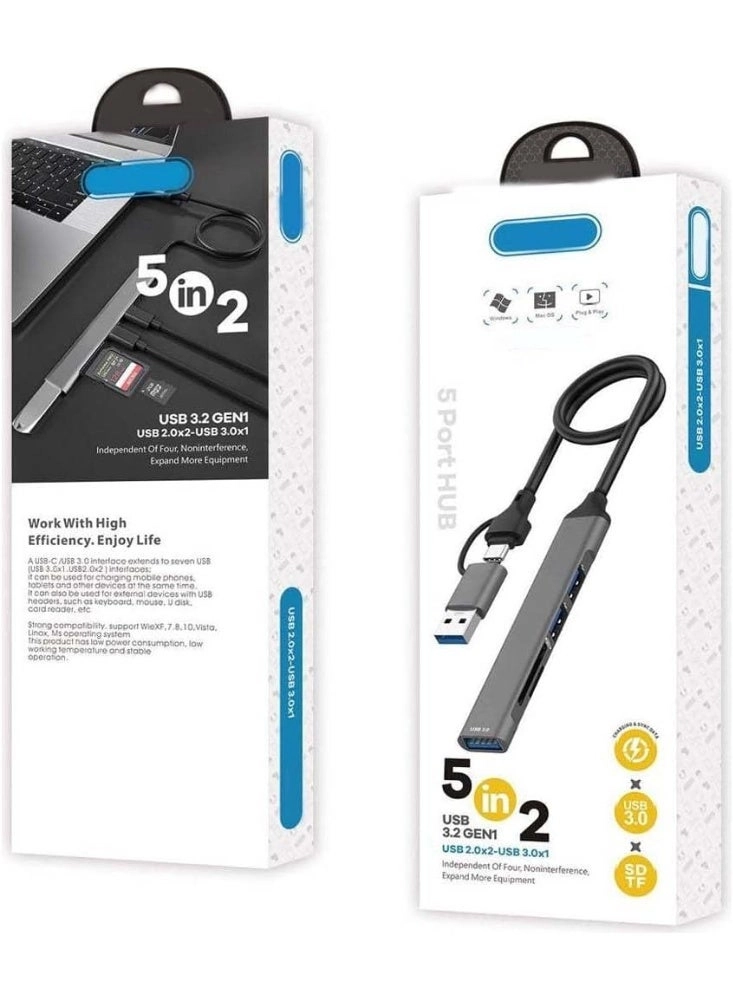 USBHUB - 5-in-2 Type-C to USB-A USB 3.0