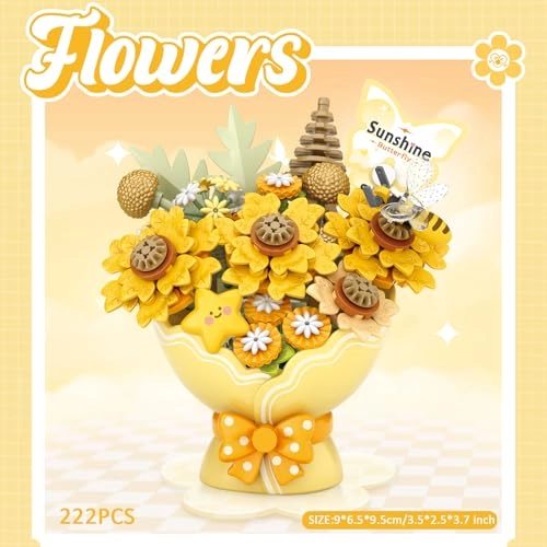 Flower Bouquet Building Blocks Set (4105) - Mini Bricks Bonsai