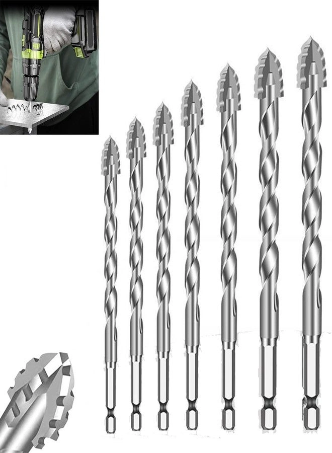 Power Drill Bits Set - Alloy Steel Carbide-Tipped 7-Piece 3-12mm