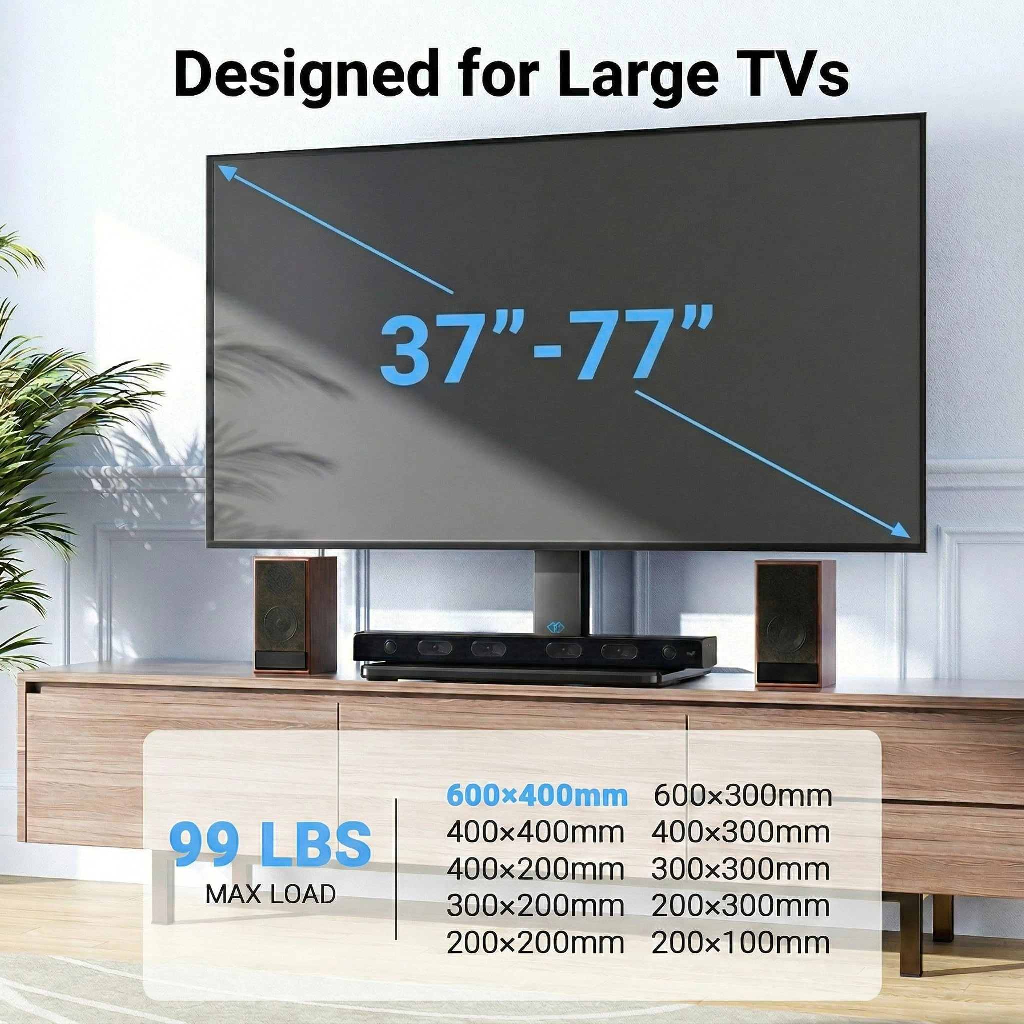 Table Top TV Stand - 22"-65" 110 pounds