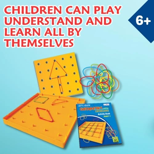 Let’s Learn Geometry With Geoboard Board Game - 6 years and up 24 pieces