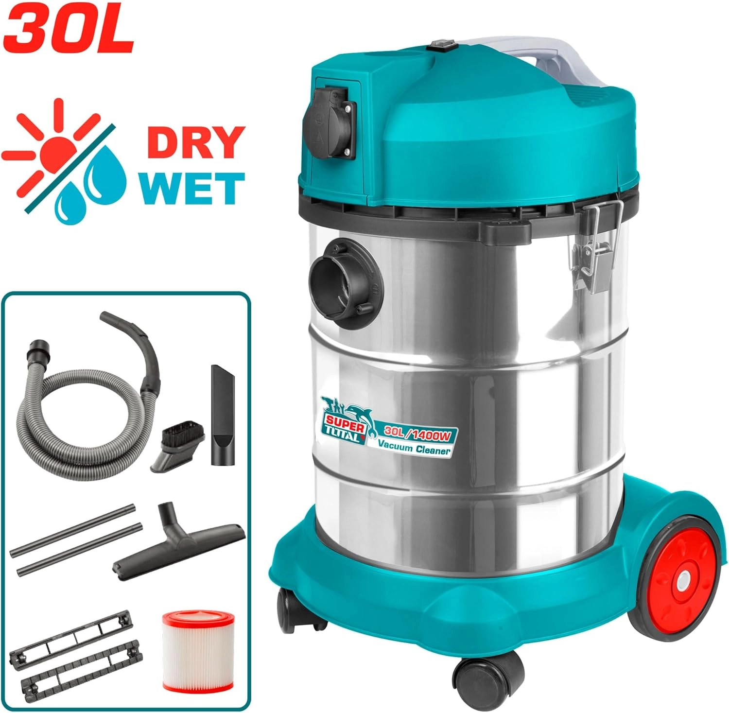 Wet & Dry Vacuum Cleaner - 1400W 30L