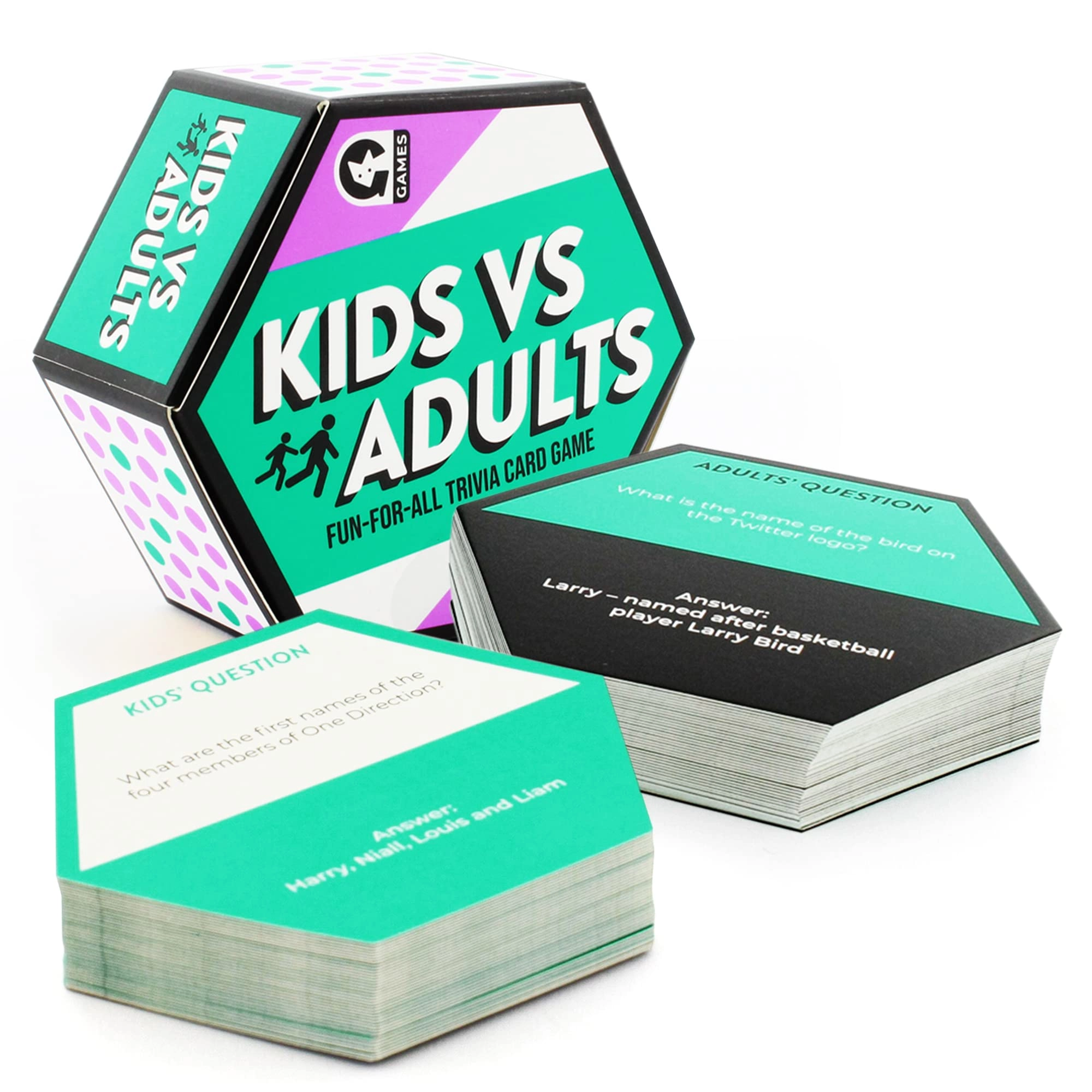 Ginger Fox Kids vs Adults Trivia Card Game