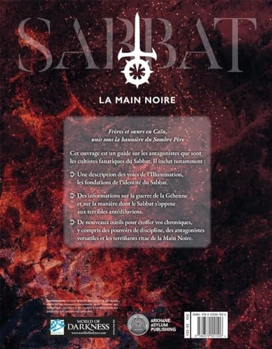 Vampire The Masquerade: Sabbath The Black Hand - Role Playing (French)