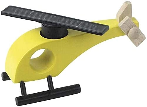 PRO TECHnology Wooden Helicopter - Solar Panel No Batteries Required