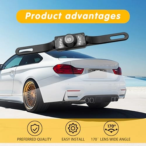 License Plate Backup Camera - Night vision Wired 720p