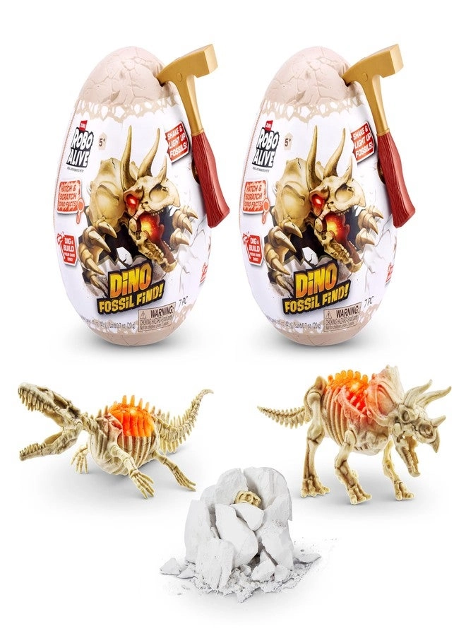 ZURU Mini Dino Fossil Find Mosasaur + Mini Dino Fossil Find Triceratops Science - 5 years+ 2 pieces