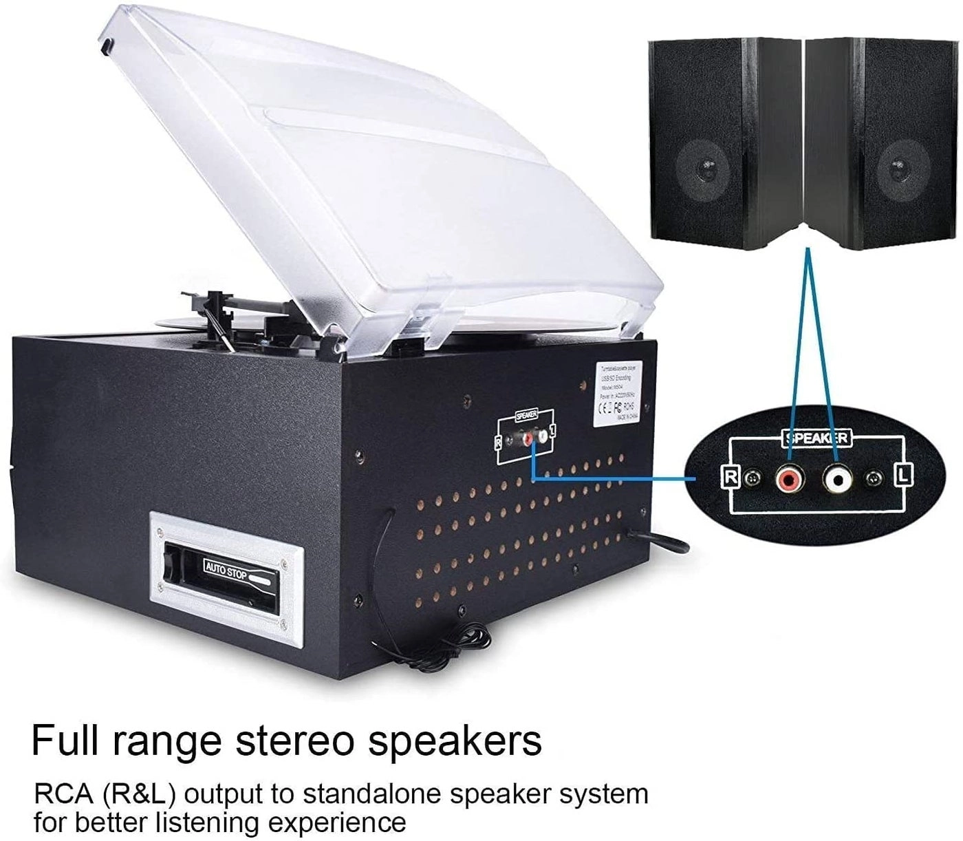 Record Player Turntable - Bluetooth LP Vinyl to MP3 Converter