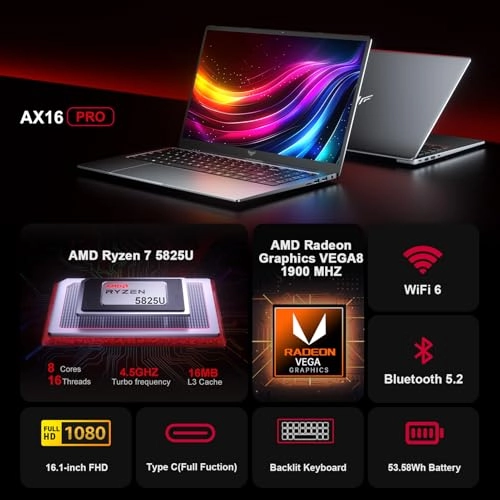 AX16PRO - 16.1'' Ryzen 7-5825U 16GB DDR4 512GB SSD