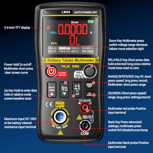 Digital Multimeter - Auto Sensing Battery Internal Resistance Check