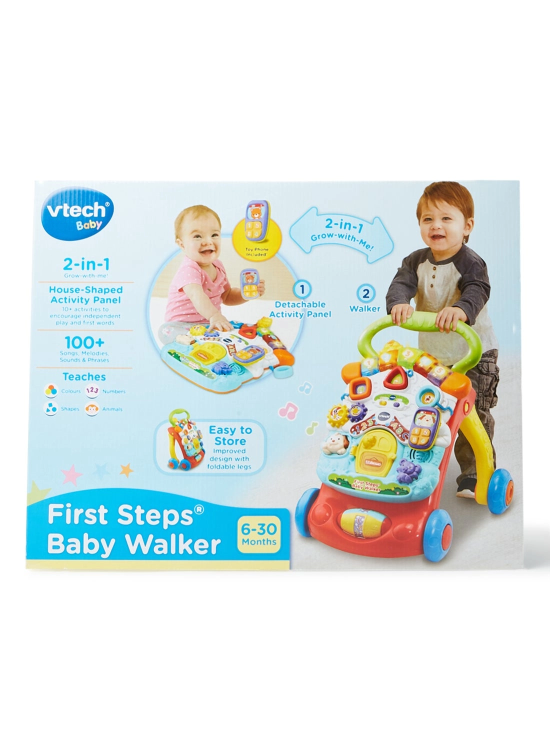 First Steps Baby Walker - Pink/Blue/Yellow 12 Months