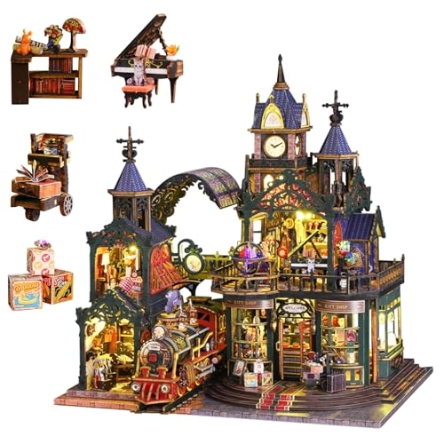 YSWOOD WORLD Miniature House Kit - Steam Train Secluded City