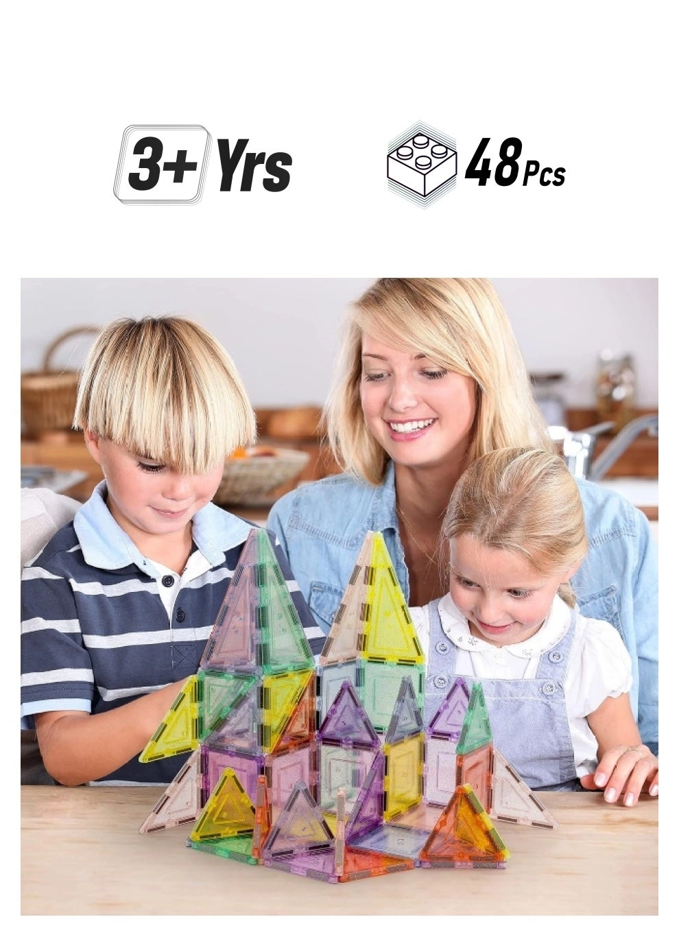 Magnetic Pastel Glitter - Construction 48 pcs