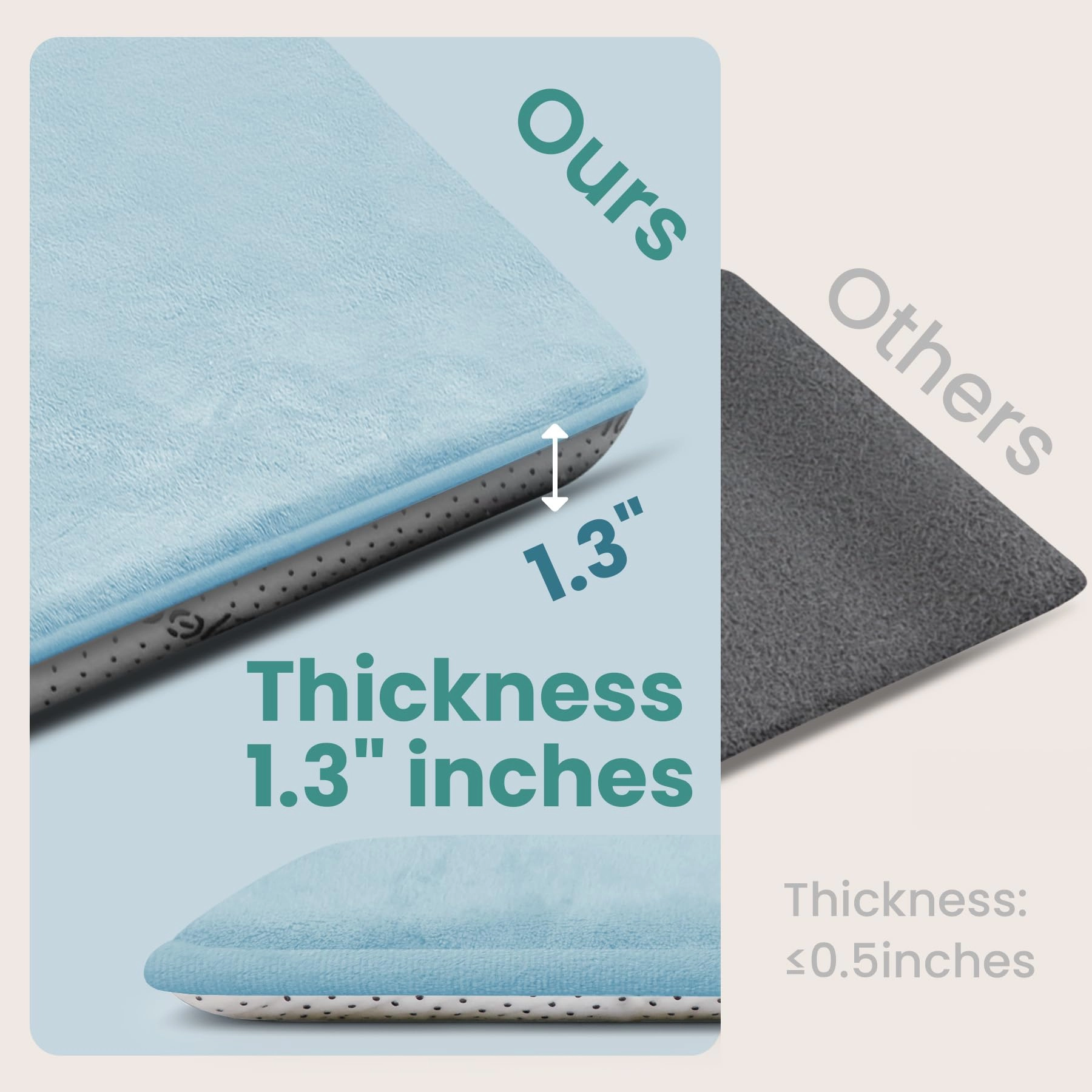 Baby Play Mat - 59"×71" 1.3" Thick Light Grey