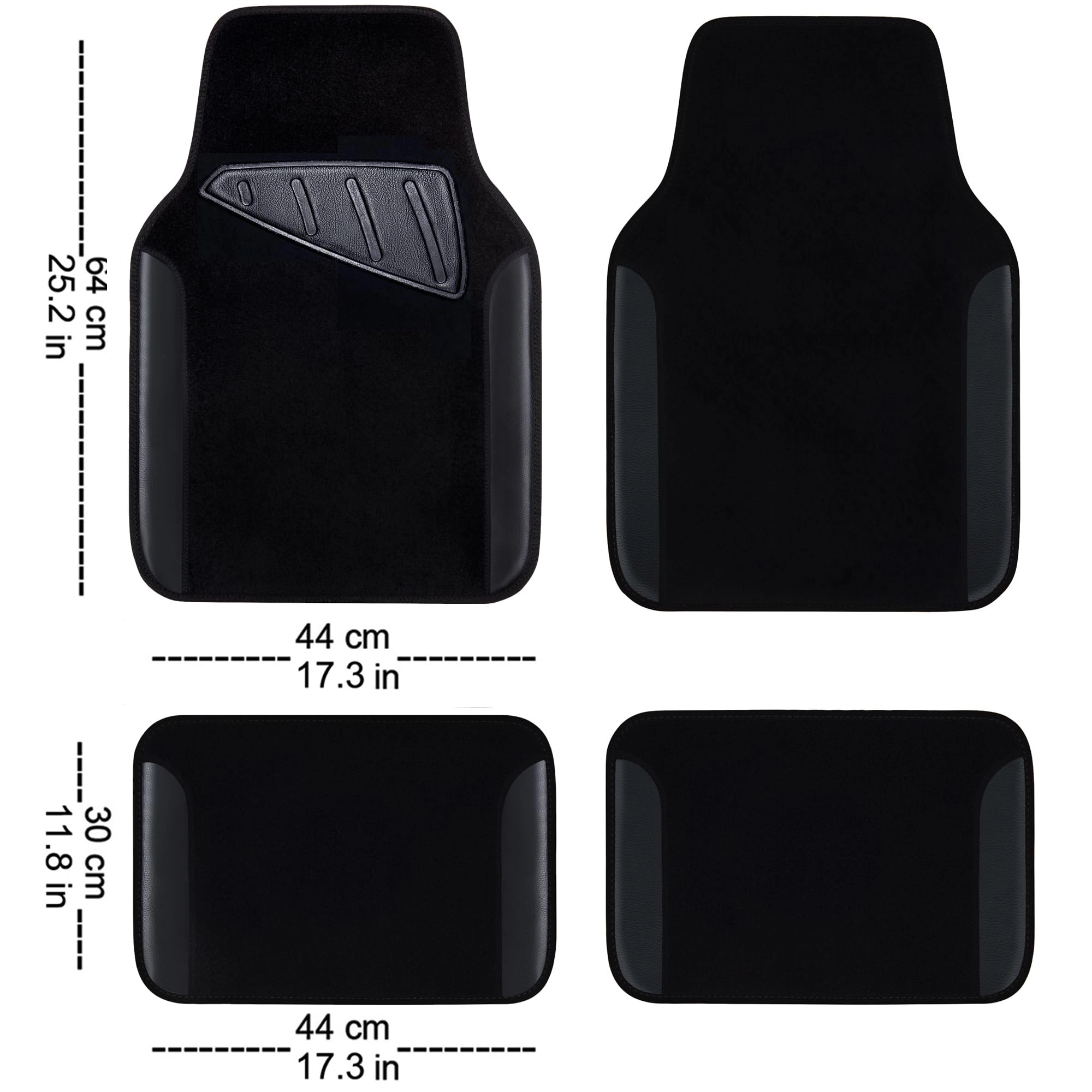 Car Seat Covers - Air Mesh Leather + Car Floor Mats - Waterproof + Steering Wheel Cover - Sporty
