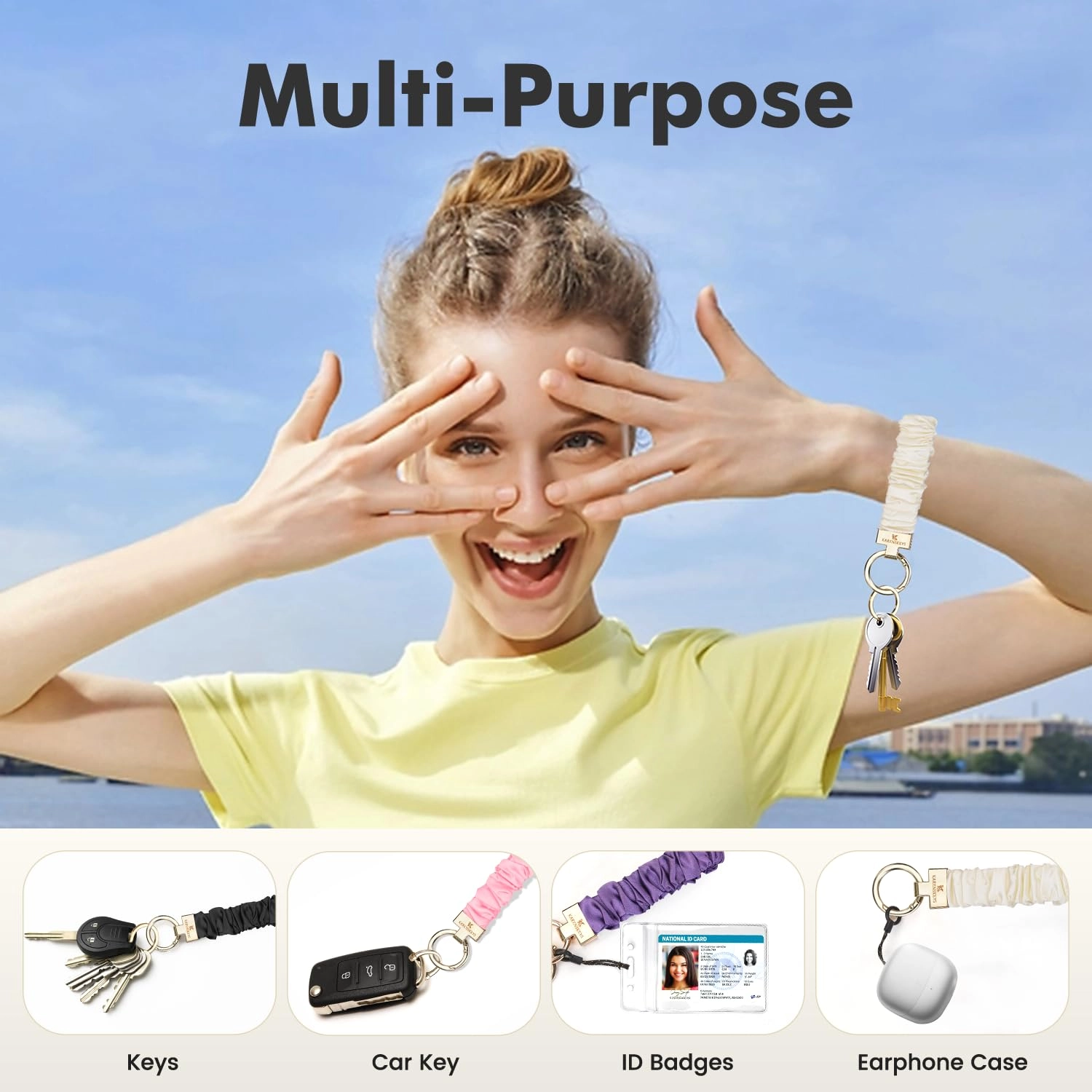 Scrunchie Keychain Wristlet - Colour