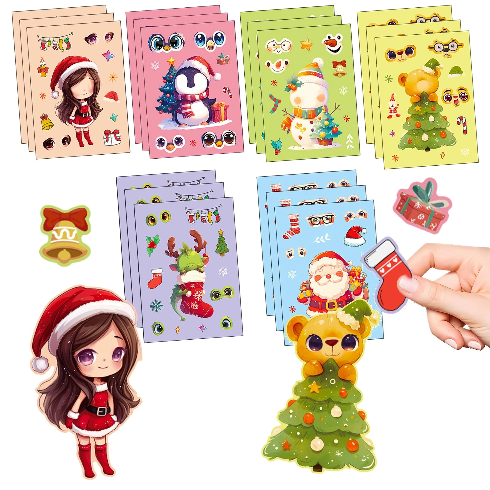segxn Christmas Sticker Book 18 pcs