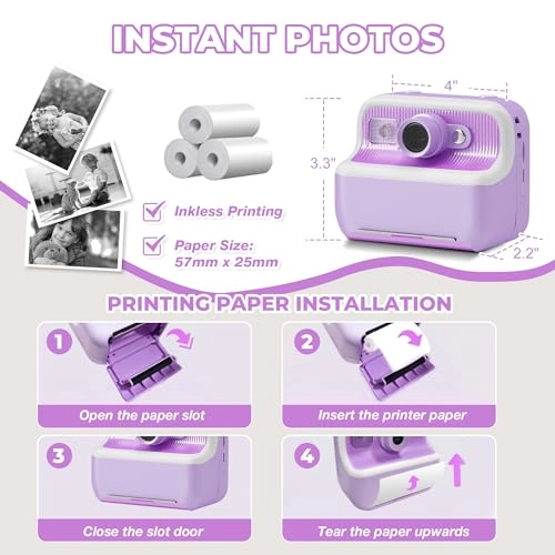 Kids Camera Instant Print - 1080P 2.4-inch HD Screen