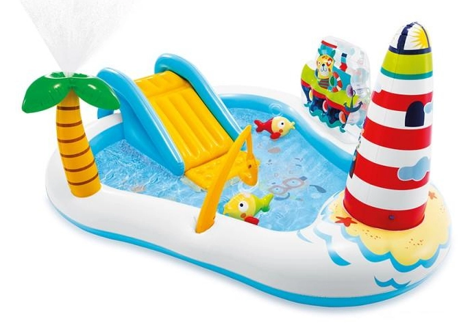 Inflatable Rectangular Baby Pool - 166x100cm Blue