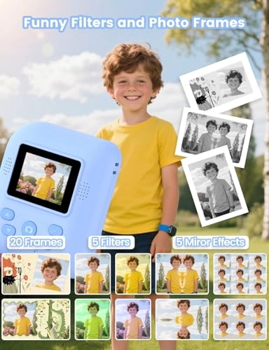 Kids Print Camera - Instant Printing 1080P Videos Red Bundle