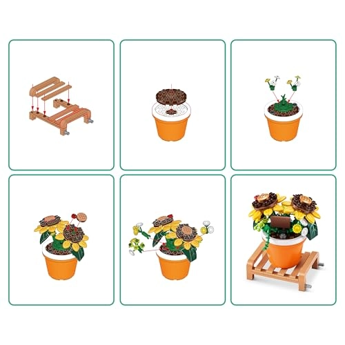 Garden Pot Plants Building Bricks Collection - Sunflower 233 pcs