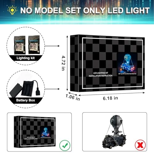 LED Light Kit for LEGO Battle Bus Fortnite 77073 - USB Battery Box