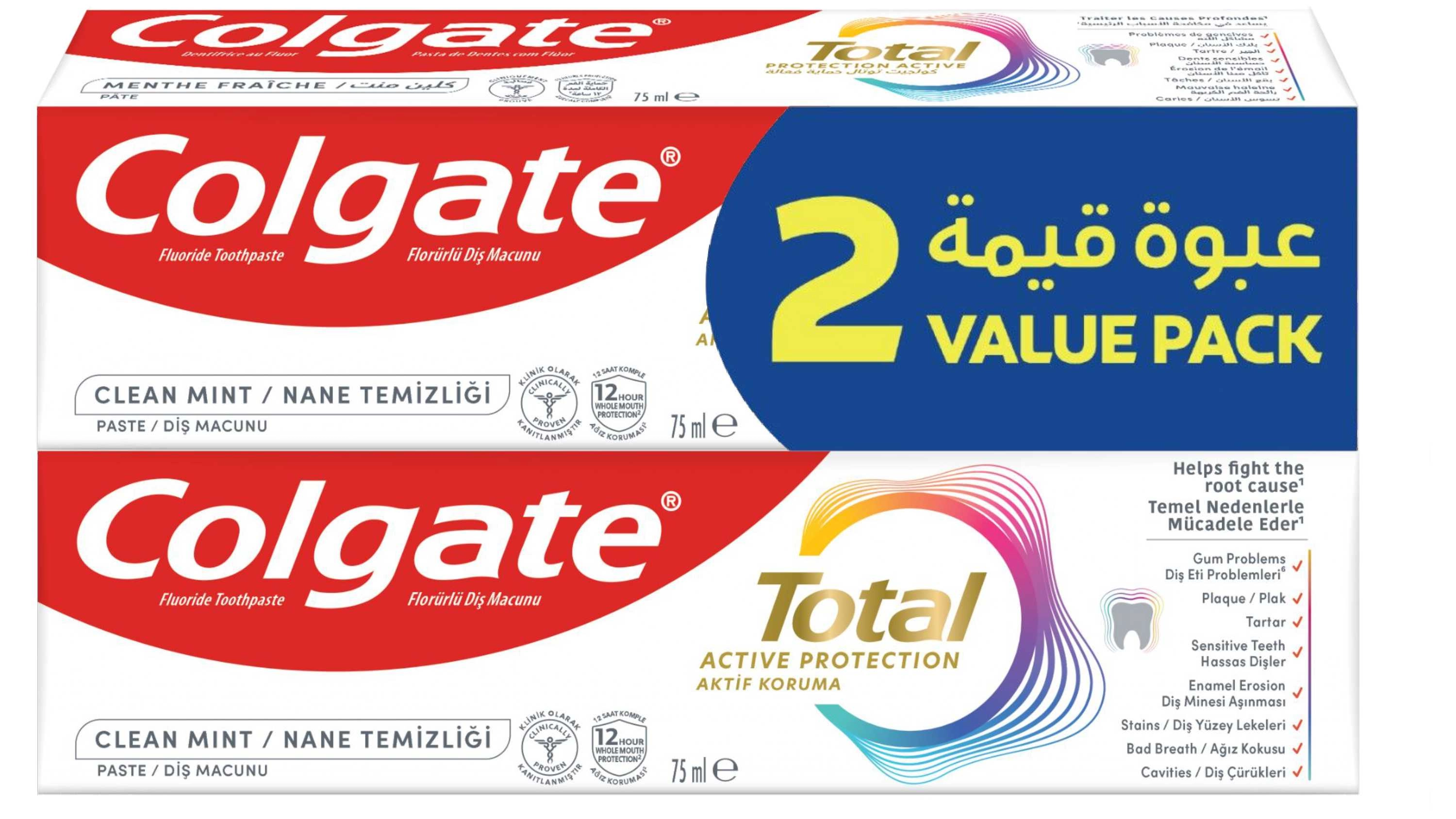 Colgate Total Clean Mint Toothpaste 2 x 75ml