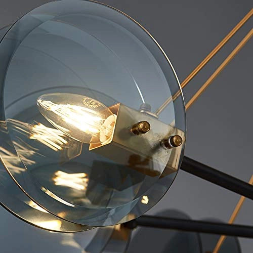 E14 Nordic Post-modern Creative Glass Chandelier - 8 head Soot cover