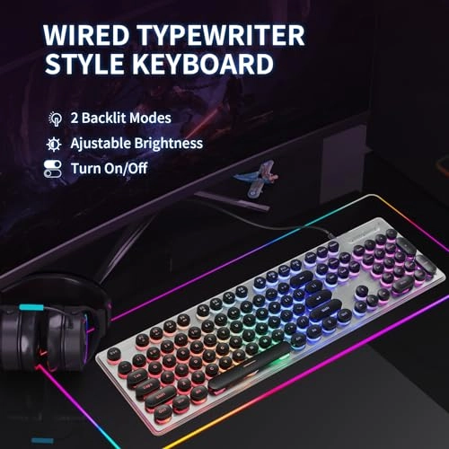 Typewriter Style Keyboard - Wired