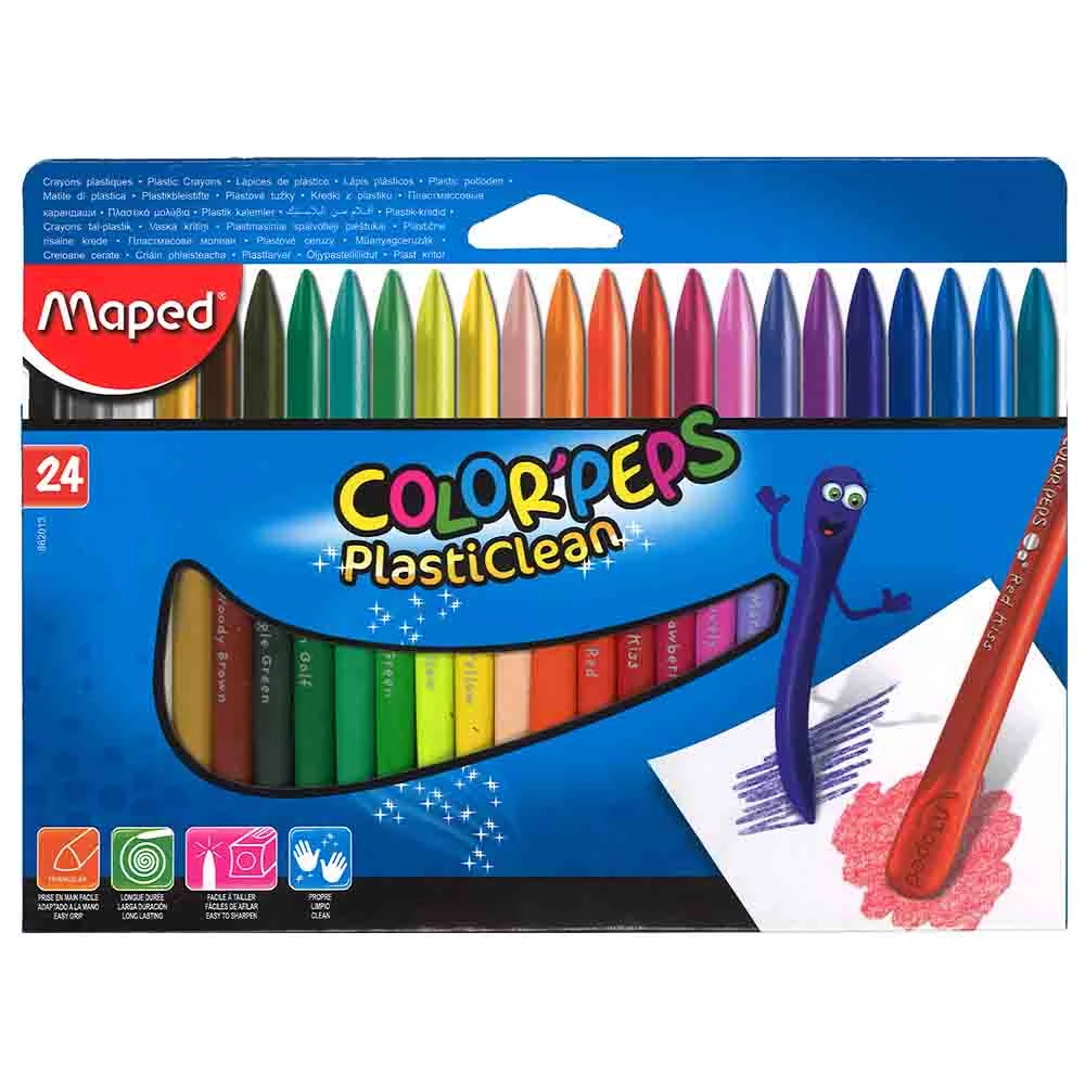 Maped Color Peps Plastic Crayons - 24 pcs