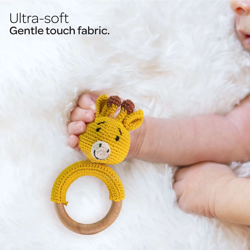 Crochet Ring Rattle Toy - Suitable for 0 month & above premium cotton yarn Tiger