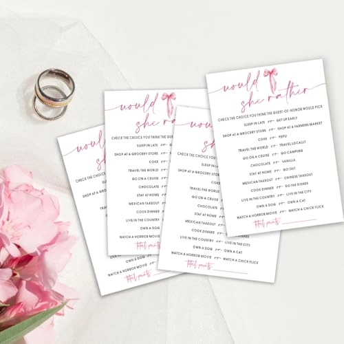 Bridal Shower Bingo - 25 pieces Unisex-Adults