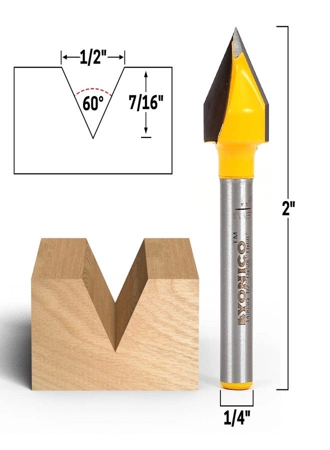 Router Bits V Groove - 1/2-Inch 1/4-Inch