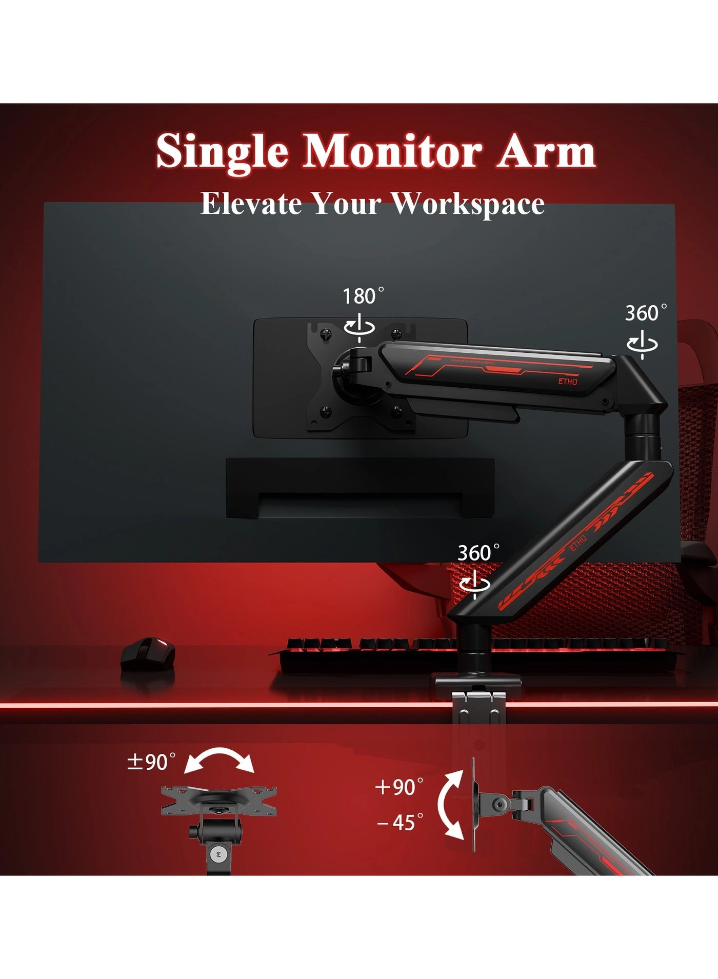 Monitor Arm - Single 13-32 inch 75x75/100x100mm