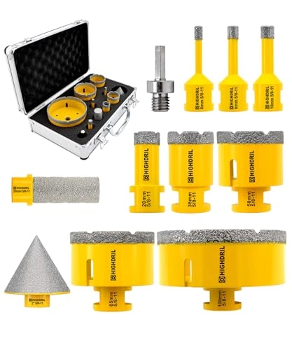 HIGHDRIL Diamond Drill Bits Kit - 8 pcs