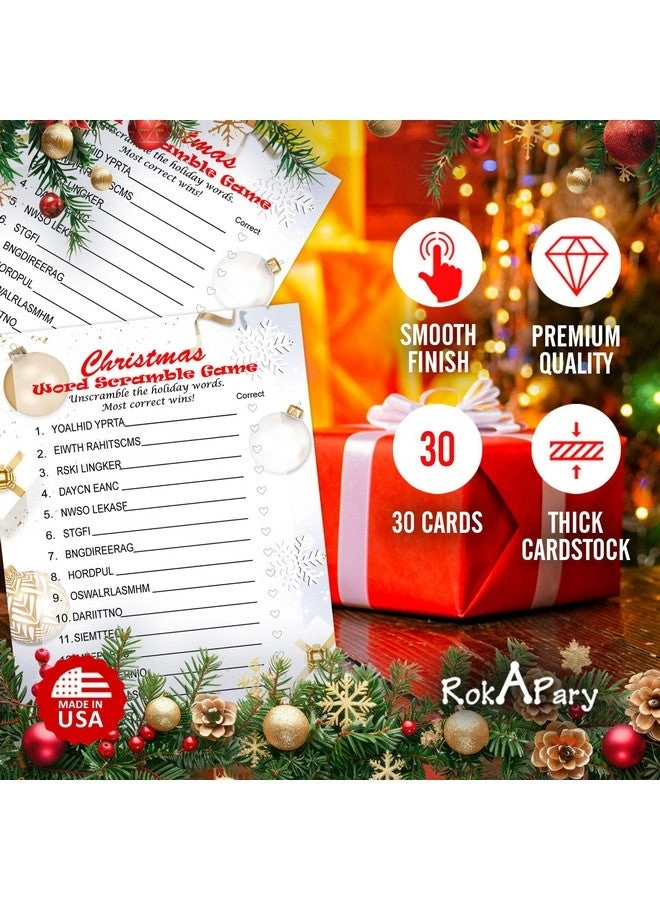 Christmas Word Scramble Game - 30 Cards