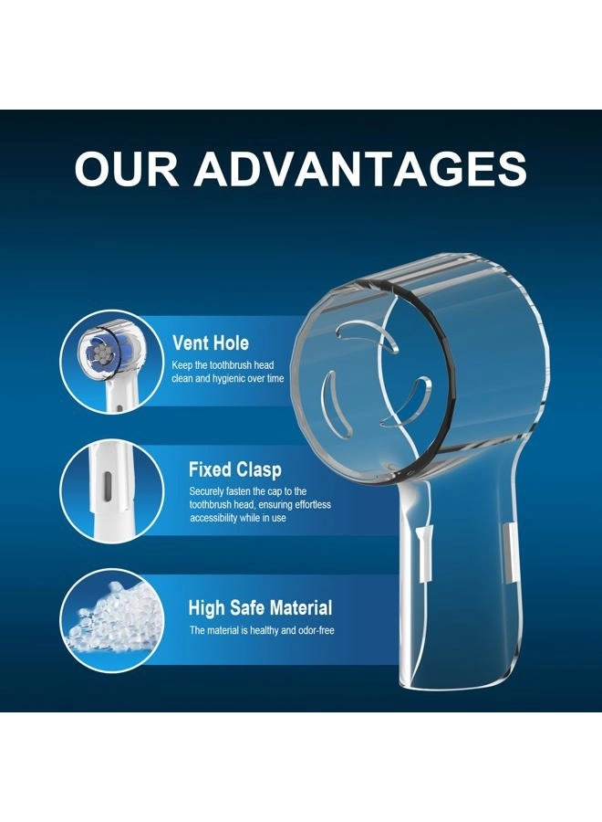 Toothbrush Head Cover - 6 Pack Compatible with Oral B iO Series Transparent