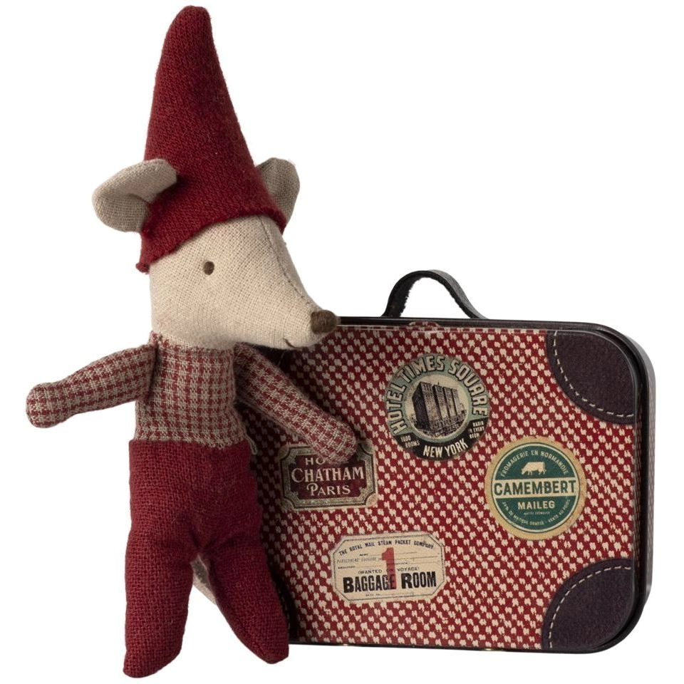Maileg Christmas Mouse Baby In Suitcase - Ages 3+